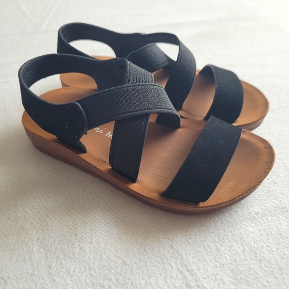 Open Toe Sandals - Ankle Strap Criss-cross - Black - Picture 3 of 4